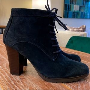 Blue ankle booties